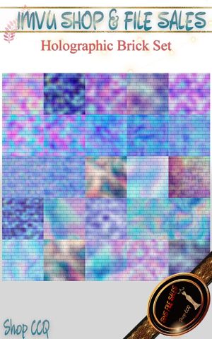 Holographic Brick Texture Set- 25 Files