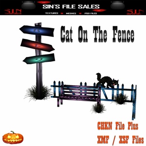 Cat On Fence Set *Mesh