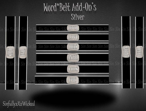 Word*Belt Add-On&#x27;s *Silver*