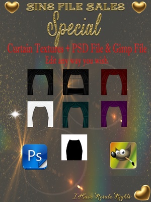 Curtain Set With PSD &amp; GIMP FIle * Make, Create your own Files*