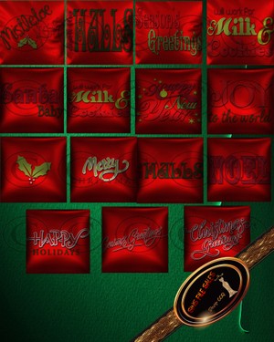 •Lavish Christmas Saying Pillow Pack*15 Pillow Textures