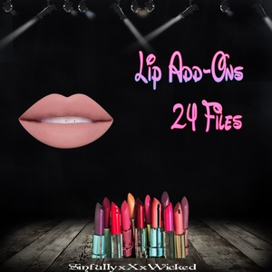 Lip Add-On&#x27;s (24 Lip Pack, PNG File)