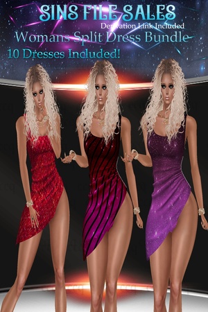 Womans Split Dress Bundle * 10 Dresses Included