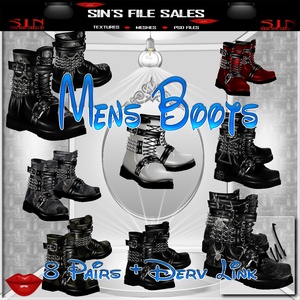 Mens Boot Set * 8 Pairs Included