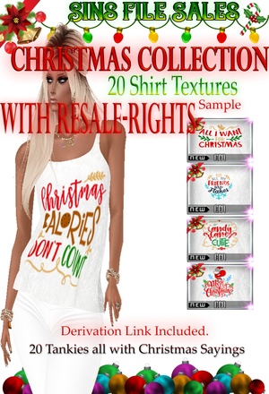 Christmas Sayings Womans Shirts with RESALE RIGHTS * 20 shirts