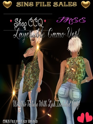 Freebie *Layer-able Camo Vest *CHKN File Included