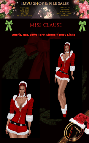 Miss Clause Full Outfit- Derv Links Included