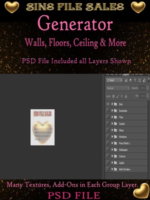 Generator ( Wall, Floor, Ceiling, Windows &amp; more ) PSD Layered File.