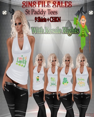 SALE- Price Drop- St Paddy Tees Woman •9 Shirts+Resale Rights