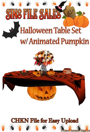 Halloween Table w/Animated Pumpkin