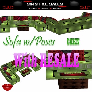 Sofa Set W/Poses * Mesh W/RESALE