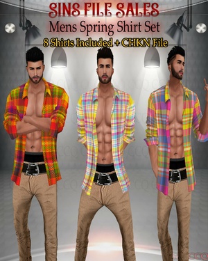 •Spring Shirt Set Mens• 8 Shirts Plus CHKN