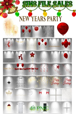 New Year Party Textures * 40 Png