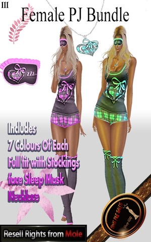 ◘Female PJ Bundle-7 Colours◘