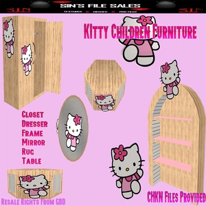 Children Furniture Meshes *7 Kitty Meshes Included