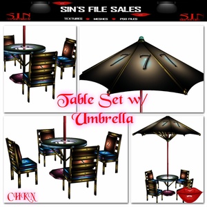 Table Set w/Umbrella *Mesh