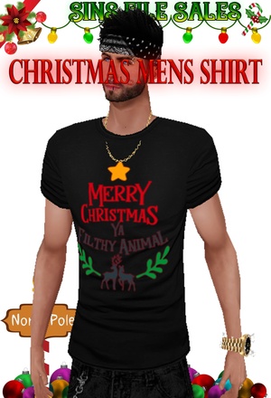 Mens Muscle TShirt &quot;Merry Christmas Ya Filthy Animal&quot;