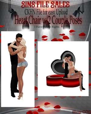 ♥Heart Chair Mesh w/2 Cpl Poses* CHKN