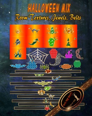 Halloween Mix *Add-On Belts, Jewels + Room Textures*