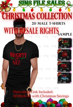 Christmas Themed Saying Mens T-Shirts- 20 Shirts With Resale-Rights