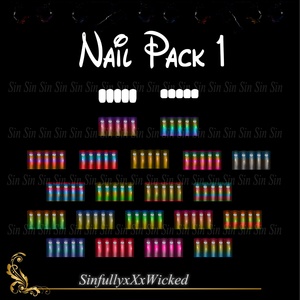 Nail Pack 1 (20 Nail Colors + 2 Nail  Opacity Maps)