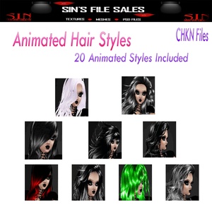 20 Animated Hair Files + CHKN