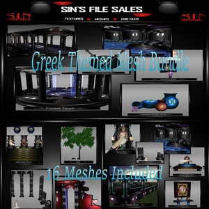 16 Greek Themed Meshes * Bundle