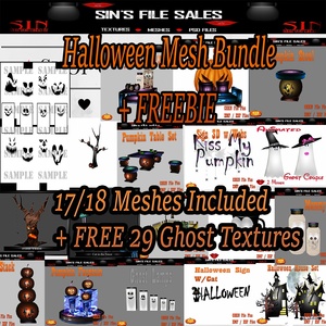 Halloween Mesh Bundle + Freebie 20 + Ghost Textures.