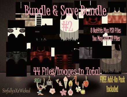 Clothing Bundle #2+ PSD FIles ( 44 files/images in Total) FREE CHARM Pack