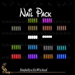 Nail Pack 2 (14 Nail Colors + 2 Nail  Opacity Maps)