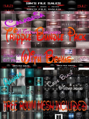 Tripple Bundle * 3 Textures Packs Plus Free Room Mesh