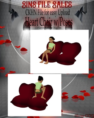 ♥Heart Sofa Chair w/Poses Mesh*CHKN File