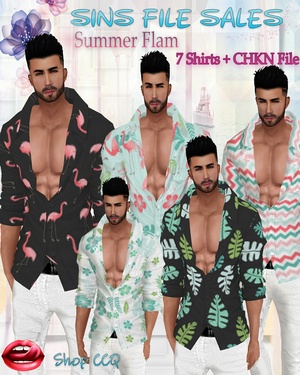 ◘Summer Flam Open Shirt Set◘