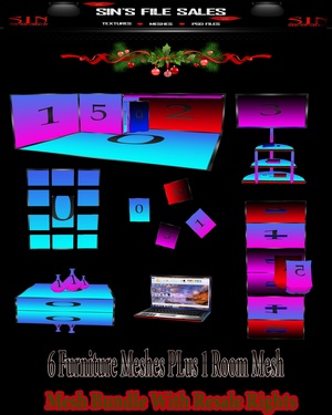 ~*Winter Special~* 6 furniture Meshes + 1 Room Mesh with Resale Rights!!