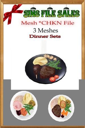 3 Dinner Plate Meshes * CHKN Files