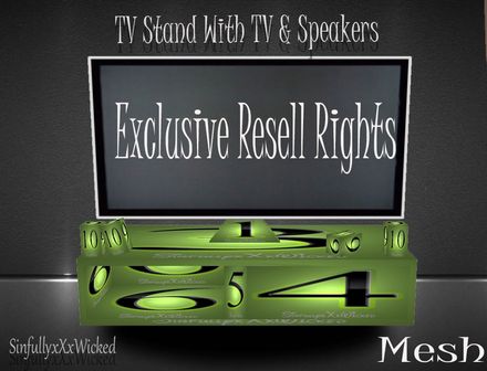 TV Stand + TV &amp; Speakers Mesh **Exclusive Resell Rights**Limited 