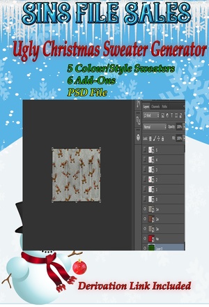 Ugly Christmas Sweater Generator PSD File