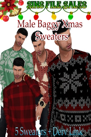 Male Baggy Xmas Sweaters *5 Sweaters