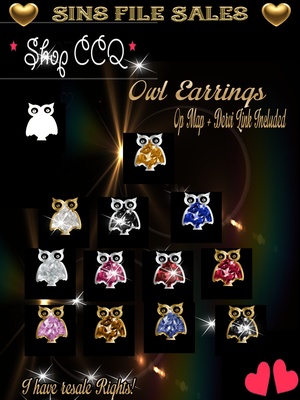 Owl Earring Set with op Map