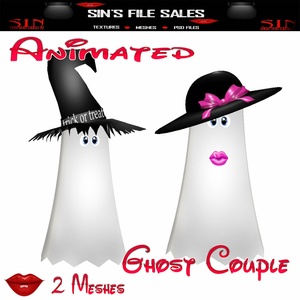 Animated Ghost Couple Mesh * 2 Meshes