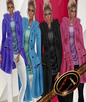 4 Long Fur Winter Jackets Female 