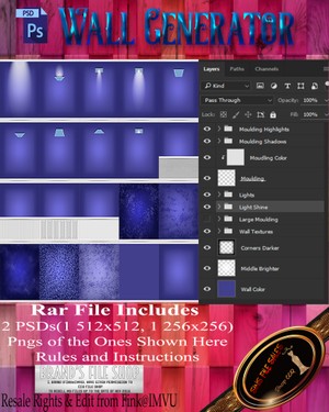 •Wall Generator• PSD + Textures