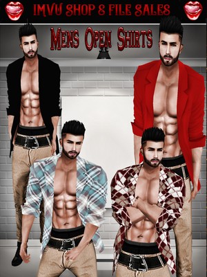 ◘Mens Opened Shirt Set◘ 4 Shirts + Derv Link