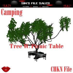 Tree W/Picnic Table * Camping Collection