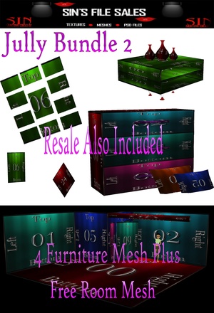 July Bundle 2 *4 Furniture Meshes + 1 Room Mesh with Resale Included