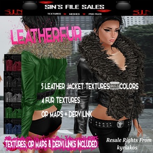 Leather Fur* Womans Leather Jackets w/fur ( 5 colours,4 Fur Colours Included)