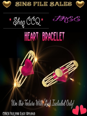 FREE ♥Heart Gold Bracelet *CHKN file for easy upload.