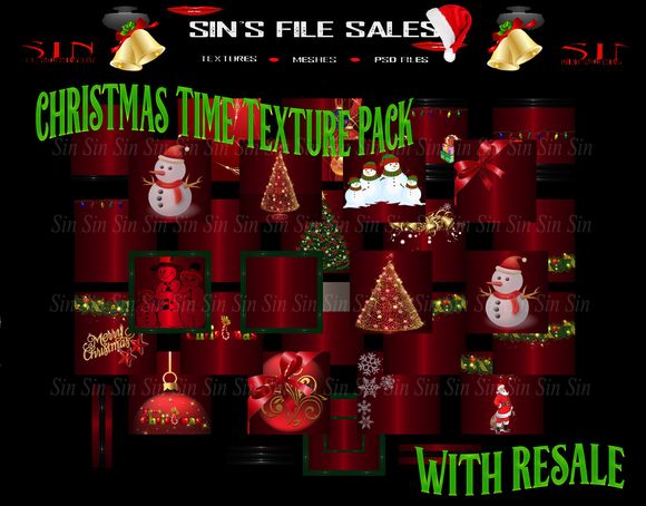 Christmas Time Texture Pack W/Resale Rights