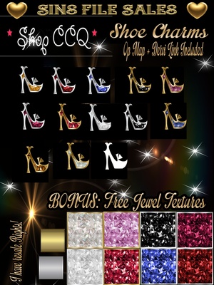 Shoe Charms/Gems Plus BONUS FREE Jewelry Texture Pack 