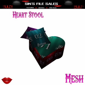 Heart Stool with Pillows *Mesh *Resale Rights Included